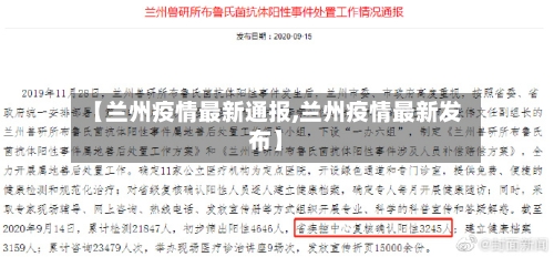 【兰州疫情最新通报,兰州疫情最新发布】