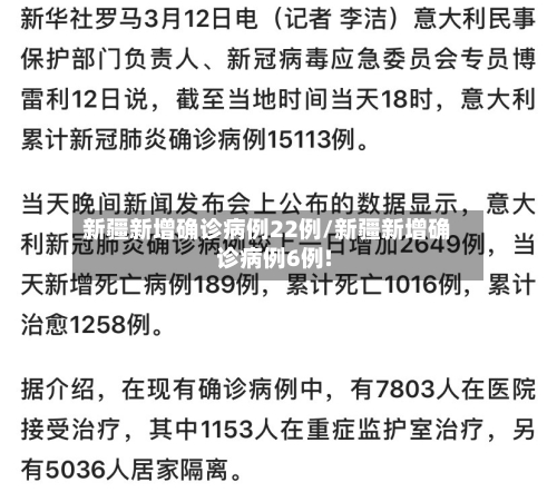 新疆新增确诊病例22例/新疆新增确诊病例6例!
