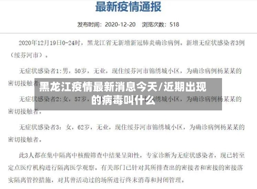 黑龙江疫情最新消息今天/近期出现的病毒叫什么
