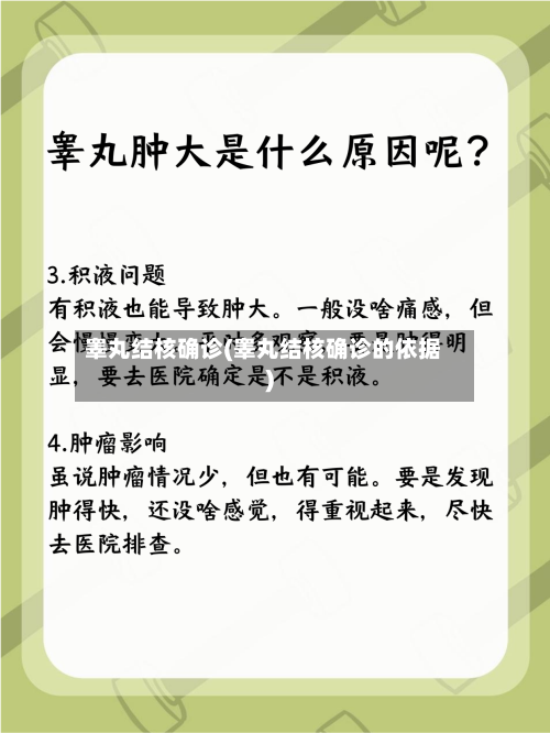 睾丸结核确诊(睾丸结核确诊的依据)