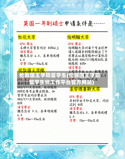 伦敦国王学院留学生(伦敦国王学院留学生找工作平台官方网站)