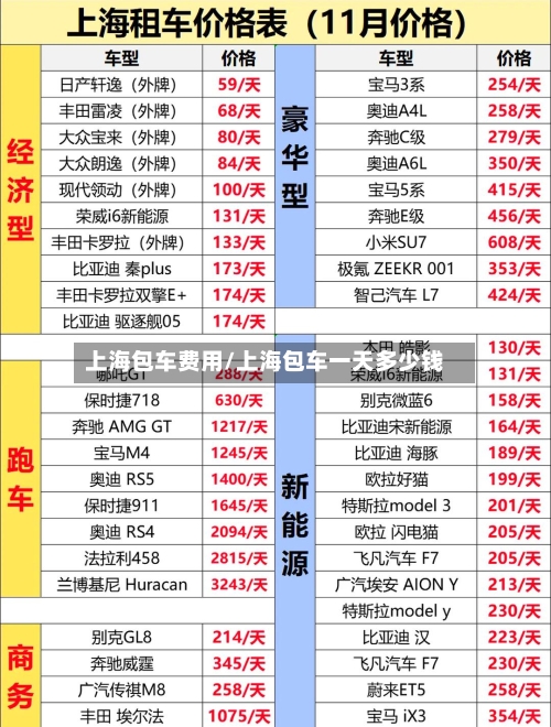 上海包车费用/上海包车一天多少钱