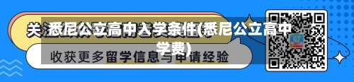 悉尼公立高中入学条件(悉尼公立高中学费)-第3张图片