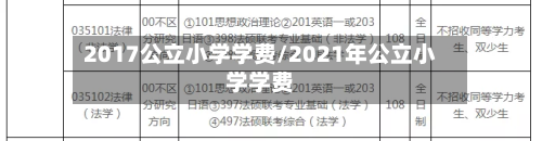 2017公立小学学费/2021年公立小学学费-第2张图片
