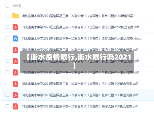 【衡水疫情限行,衡水限行吗2021】