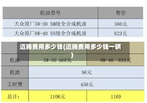迈腾费用多少钱(迈腾费用多少钱一辆)